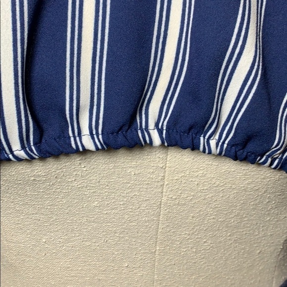 Moon Orchid button down tied front striped blouse - Picture 10 of 13